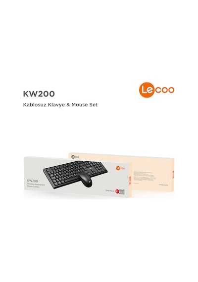 Lecoo KW200 Kablosuz Türkçe Q Klavye & Mouse Set