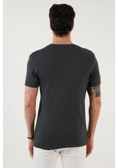 Buratti Pamuklu V Yaka Slim Fit Erkek T Shirt 5902122 Antrasit