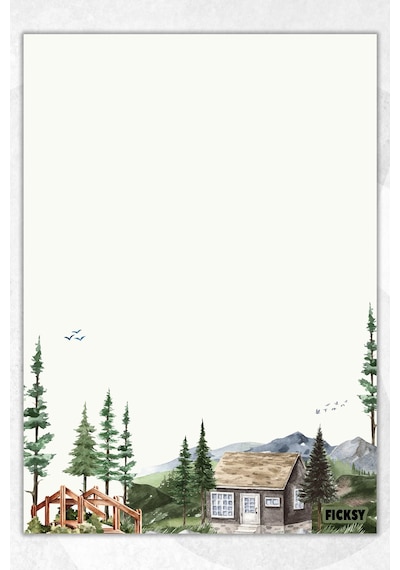 A5 Doğa Bloknot Çizgisiz Defter - 50 Yaprak - Memopad - Notepad - Not Defteri - Not Kağıdı - 1236 Çok Renkli