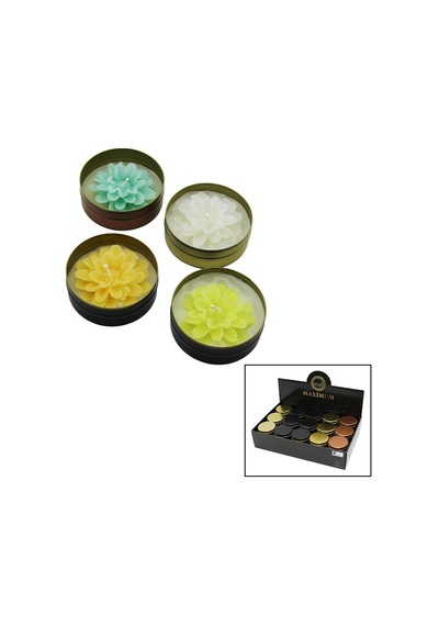 Maximum Max-5332 Mum Renkli Kokulu Lotus Modeli Teneke Kutu Mix Renkli - 45'li Paket Diğer