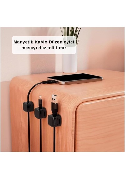 6 Adet Set Yapışkanlı Manyetik Kapaklı Kablo Düzenleyici Organizer, Ev, Ofis, Kablo Düzenleyici Belirtilmemiş 92712114