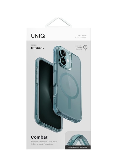 Apple Uyumlu iPhone 16 Kılıf Combat Serisi Üç Katmanlı Magsafe Özellikli Magclick Koruyucu Kılıf Green