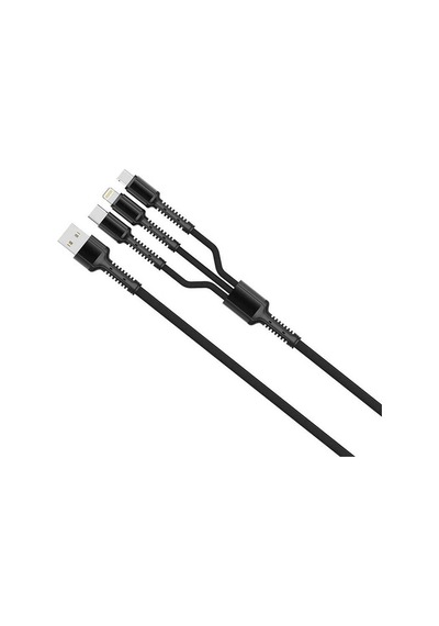 Zore Lc93 3 In 1 3.4A Micro+Lightning+Type-C Usb Kablo 1.2M