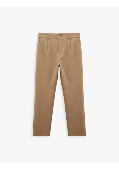 Koton Pileli Oversize Cep Detaylı Kumaş Pantolon Bej 6wam40056hw Ekru