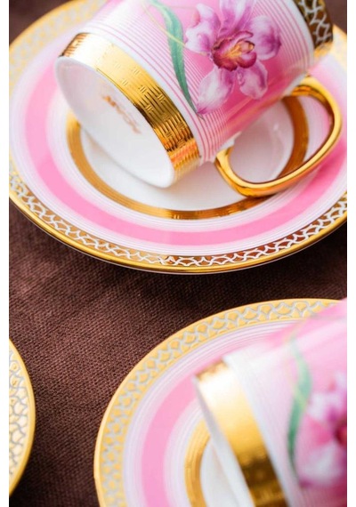Acar Hxf-06920 Tulip 6lı Kahve Fincan Takımı Gold