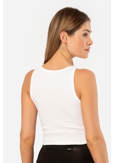 Türen Kadın Fitilli Crop T-shirt 001