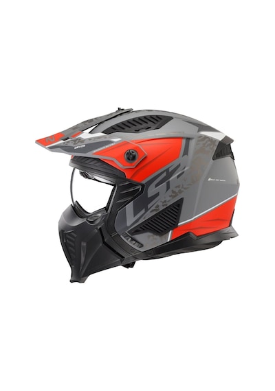 Kapalı Kask Ls2 Drıfter Devor Mat Gri Tıtanıum Kırmızı  L Gri - Kırmızı L
