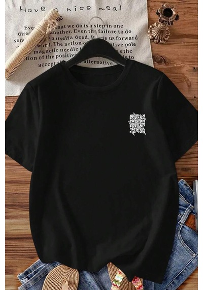 Spoyi Urban Passion Tasarımlı %100 Pamuk Yarım Oversize Siyah T-shirt