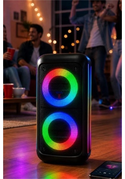 Delux Serisi Parti Eğlence Müzik Bluetooth Hoparlör Telefon Tutacaklı Kts-1296 Siyah