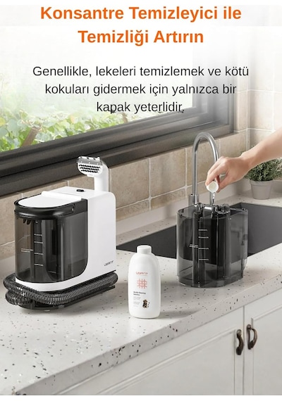 18.000 Pa Emiş Gücün Temiz Ve Kirli Su Hazneli Halı Yıkama Makinesi Y200