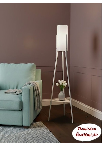 Luz Beyaz Raflı Lambader 4010 Metal