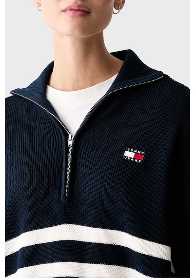 Tommy Jeans Yarım Fermuarlı Çizgili Relaxed Fit Dik Yaka Logolu Kazak Kadın Kazak Dw0dw22928 0a9 Mavi Tommy Jeans Yarım Fermuarlı Çizgili Relaxed Fit Dik Yaka Logolu Kazak Kadın Kazak Dw0dw22928 0a9 Mavi