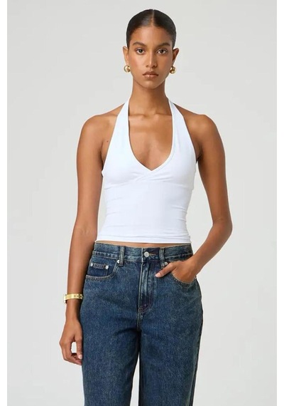 Seeh Beyaz Boynu Bağlamalı Body Sh223
