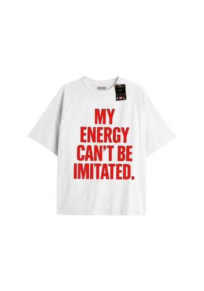 Flood Of Style Beyaz Oversize T-shirt Myenergycantbeımıtated Özel Tasarım