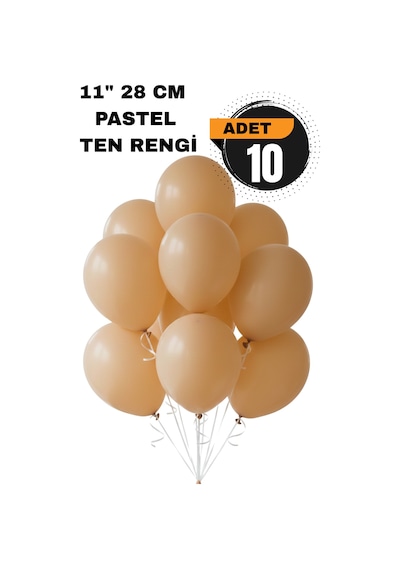 Pastel Balon 11 İnc 28 Cm Doğum Günü Parti Malzemeleri 10 Adet Bej