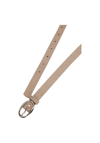 Tudors Kadın Oval Gümüş Tokalı 110 Cm Standart Bej Kadın Kemer-51474