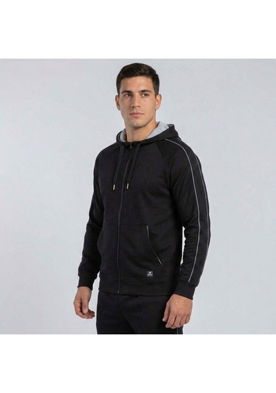 Siyah Joma Erkek Günlük Kapşonlu Sweatshırt Full Zip Poly.corner 4241302