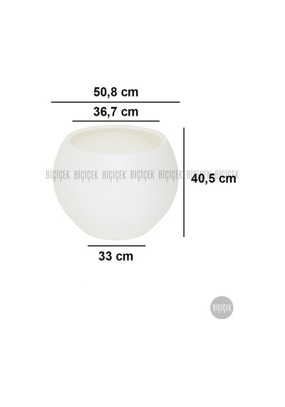 Küre Saksı 51 Cm Beyaz
