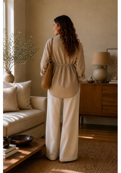Luvmabelly Myra4302 Doğal Müslin Yazlık Hamile Gömlek Bluz - Bej