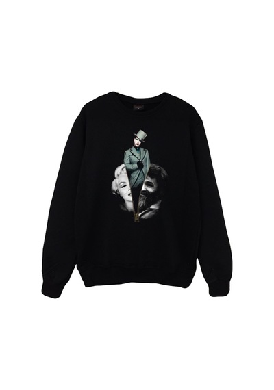Marilyn Manson Baskılı Sweatshirt Siyah