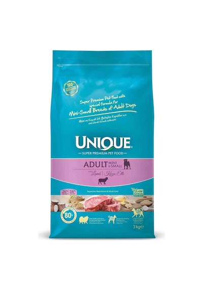 Unique Mini Adult Kuzulu Küçük Irk Yetişkin Köpek Maması 3 KG