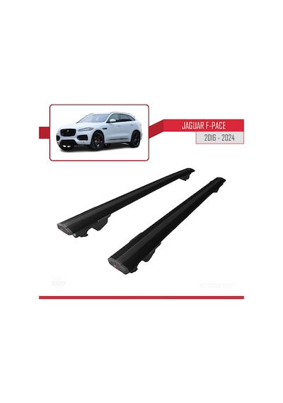 Jaguar F-pace 2016 Ve Sonrası İle Uyumlu Hook Model Anahtar Kilitli Ara Atkı Tavan Barı Siyah