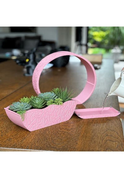 3d Baskı Self-watering Planter - Kendi Kendini Sulayan Saksı-pembe