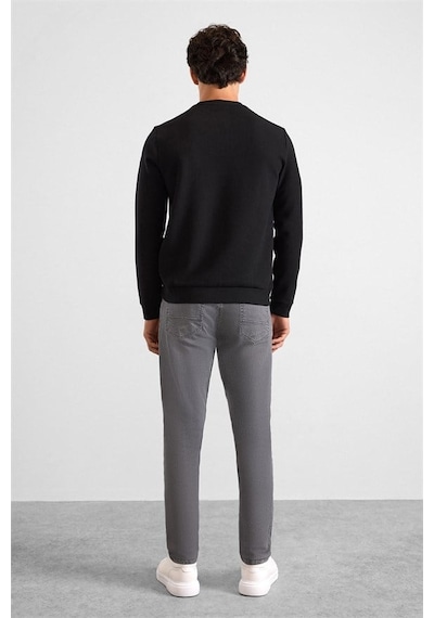 Süvari Siyah Regular Melanjlı Baskısız Waffle Bisiklet Yaka Cepsiz Düz Sweatshirt Sw2013700027-s09 Süvari Siyah Regular Melanjlı Baskısız Waffle Bisiklet Yaka Cepsiz Düz Sweatshirt Sw2013700027-s09
