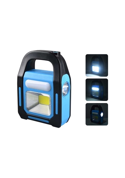 Mobgift 3 Kademeli Usb Çıkışlı Şarjlı Solar Lamba Led Işık Kaynağı Mavi