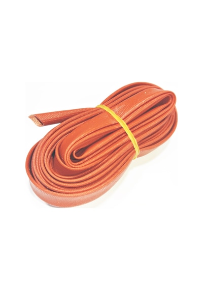 8mm H Class Cam Elyaf Örgü Silikon İzoleli Makaron 5 Metre, Çalışma -60/+250 Derece