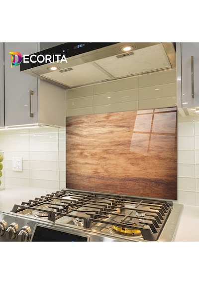 Decorita Ahşap Görünümlü | Cam Ocak Arkası Koruyucu | 49,5cmx76cm