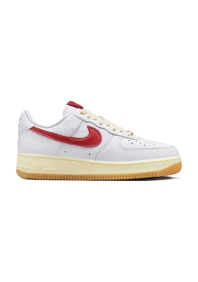Nike Air Force 1 '07 Leather White Hakiki Deri Unisex Sneaker Ayakkabı Beyaz Kırmızı Swoosh Nike Air Force 1 '07 Leather White Hakiki Deri Unisex Sneaker Ayakkabı Beyaz Kırmızı Swoosh