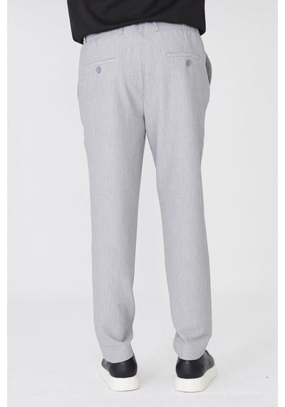 Gri İnce Çizgili Erkek Jogger Spor Pantolon