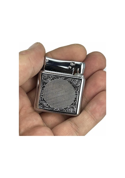 Retro Benzinli Çakmak Muhtar Çakmağı Gümüş Metal