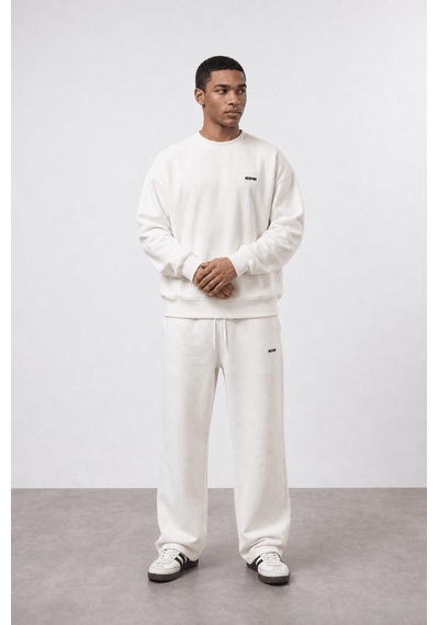 Erkek Respire Basic Oversize Sweatshirt Ekru