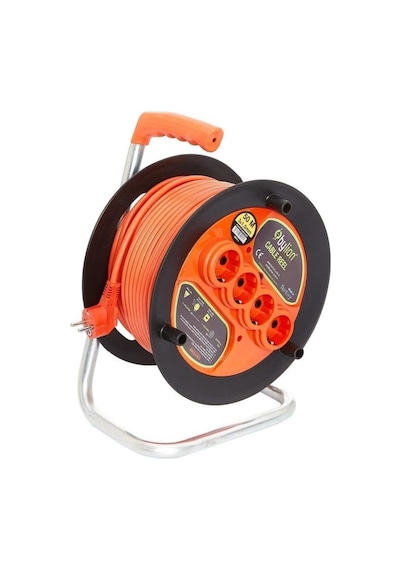 Bylion 50 Metre Makaralı Seyyar Uzatma Kablosu 3x1.5mm - PMK-50315-F