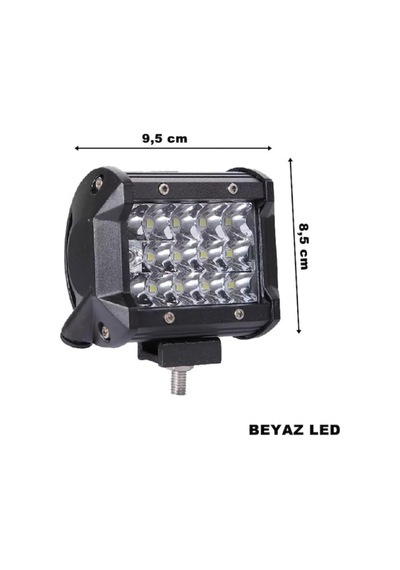 Şüscaroto Aksesuar Off Road Led Lamba Delici Beyaz Kare Sis Farı Projektör 45w 12 Led Metal Çalışma Lambası 1 Ad