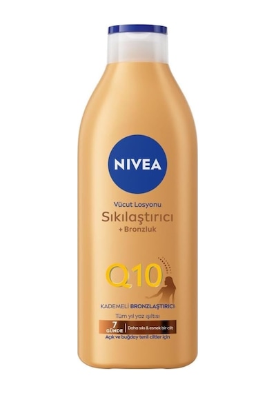 Q10 Sıkılaştırıcı Ve Kademeli Bronzlaştırıcı Vücut Losyonu 400ml, 7 Günde Sıkılaş, Açık Buğday