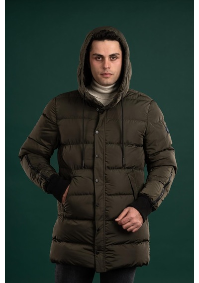 Sir Regular Fit Kapşonlu Astarlı Uzun Kalın Şişme Mont 001