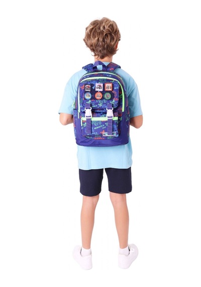 Kaukko Kids Erkek Çocuk Armalı Kamyon Desenli İlkokul Okul Sırt Çantası Dört Bölmeli - Lacivert Yeşil - L5279 Lacivert - Yeşil Kaukko Kids Erkek Çocuk Armalı Kamyon Desenli İlkokul Okul Sırt Çantası Dört Bölmeli - Lacivert Yeşil - L5279 Lacivert - Yeşil