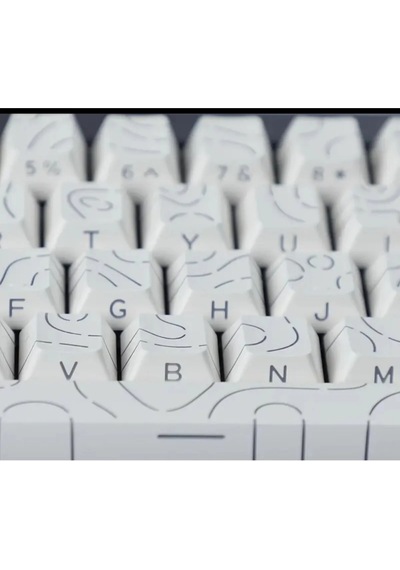 Mekanik Klavye Kontur Keycaps Seti- 137 Tuş Şeffaf Rgb Uyumlu Çizgili Tuş Takımı Siyah