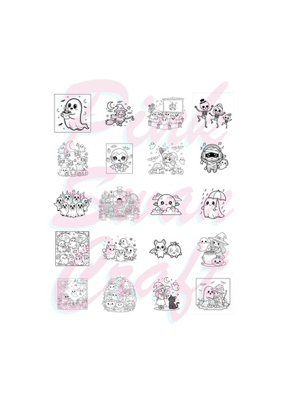 Halloween Spooky Cute And Kawaii Bold And Easy 20 X 20 Cm Büyük Boyama Kitabı