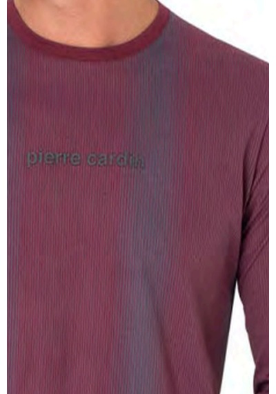 Pierre Cardin 6105 Erkek Uzun Kollu Bisiklet Yaka Pijama Takımı-bordo Bordo