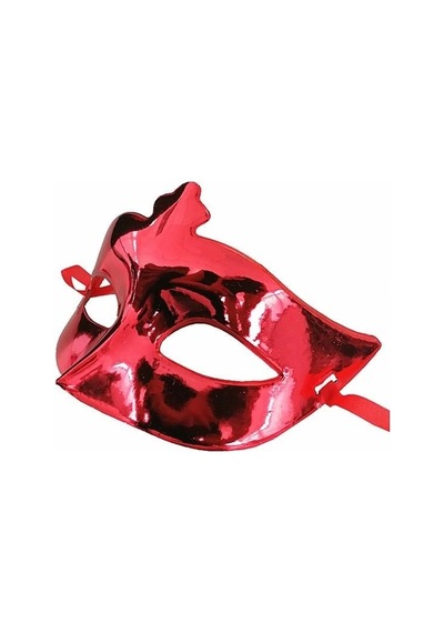 Kırmızı Renk Kostüm Partisi Ekstra Parlak Balo Maskesi 15x10 Cm 2 Yaş Mavi