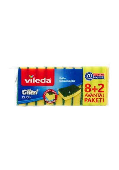 Düz Hijyenik Bulaşık Süngeri 8 2'li Promosyon Paket Yeşil
