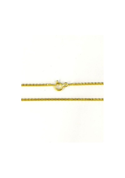 Omar Silver Unisex Küp 1,5 Mm Gold Altın Kaplama Gümüş Kolye Zinc