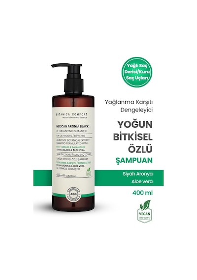 Botanica Comfort Sebum  Yağlanma  Siyah Aronya Üzümü & Aleo Vera Özlü Şampuan 400 ML