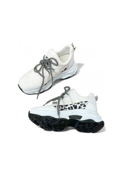 Erva'nın Butiği Beyaz Dalgıç Kumaş Ryan Kadın Sneakers-5637