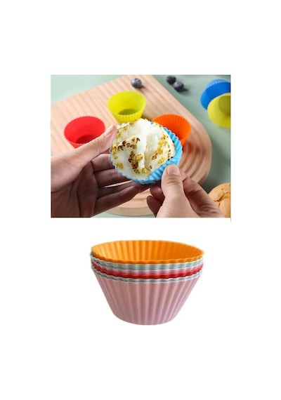 Silikon Muffin Kalıbı - Sürekli Kullanım Muffin Kek Kalıbı 6 Adet Diğer