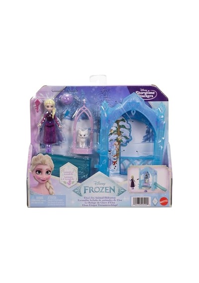 Mattel Disney Karlar Ülkesi Elsa Küçük Bebek Ve Kış Hayvanları Oyun Seti, Tilki İle Kuş Gibi Hayvan Figürleri, Kaydırak Ve Aksesuarlar, Hikaye Alanları Sevimli Hayvan Dostlar, Jfg29